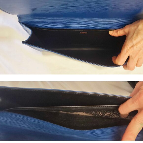 LOUIS VUITTON Womens Epi Jena Clutch Bag Blue Authentic - Picture 10 of 14